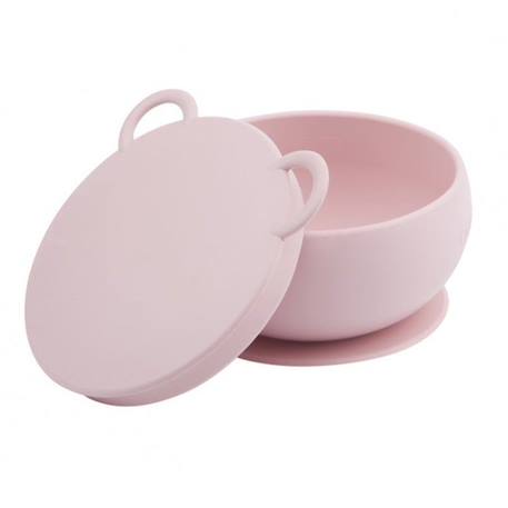 Bol bébé avec ventouse et couvercle en silicone - Rose - SEVIRA KIDS - Anti-renversement - Sans BPA ROSE 1 - vertbaudet enfant 