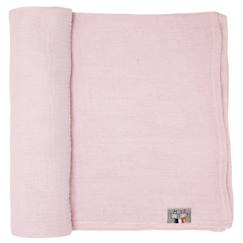 Puériculture-Toilette de bébé-Couches et lingettes-Maxi lange en gaze de coton - SEVIRA KIDS - Jeanne Vieux Rose - Mixte - 120x120 cm