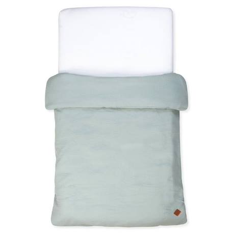 Housse de couette en gaze de coton, Jeanne Vert de gris 140x120 cm Vert De Gris VERT 1 - vertbaudet enfant 