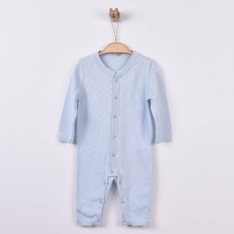 Combinaison bébé en tricot de coton bio BEIGE+BLEU+BLEU+ROSE 10 - vertbaudet enfant 