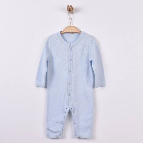 Combinaison bébé en tricot de coton bio BEIGE+BLEU+BLEU+BLEU+ROSE 6 - vertbaudet enfant 