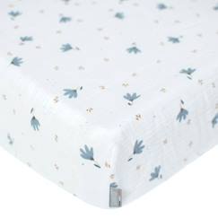 Sevira Kids - Drap-housse en gaze de coton Bleuet - Multicolore - 70x140  - vertbaudet enfant