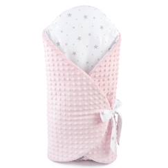 Linge de maison et décoration-Linge de lit bébé-Couverture d'emmaillotage évolutive - SEVIRA KIDS - Minky - Rose - 0 mois - Naissance - 6 mois