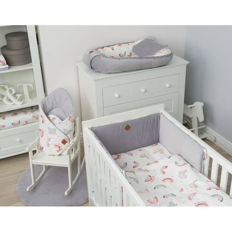 Tour de lit universel et réversible - RAINBOW Gris - Pour lit bébé de 60x120 ou 70x140 cm GRIS 4 - vertbaudet enfant 