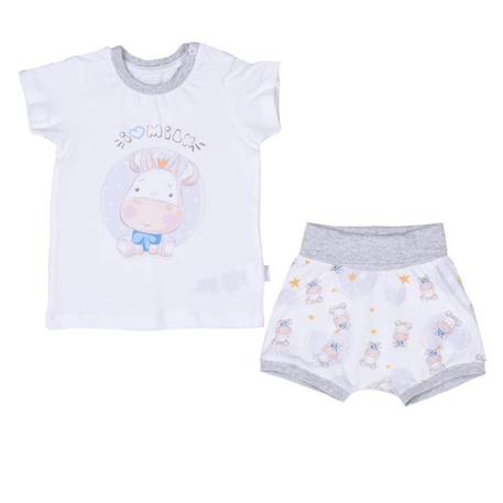 Bébé-Ensemble-Ensemble t-shirt et short bébé en coton bio, Milk