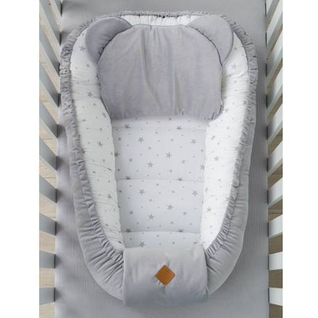 Nid bébé matelassé velvet - Sevira Kids - Stella - Gris BLANC 2 - vertbaudet enfant 