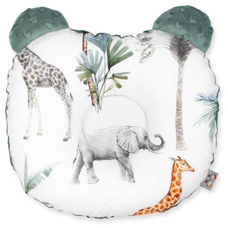 Coussin anti tête plate réversible en minky - Safari Vert - 30 cm x 25 cm - Bébé - SEVIRA KIDS VERT 1 - vertbaudet enfant 