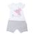 Combishort bébé encoton jacquard biologique, Doris Blanc / Gris BLANC 1 - vertbaudet enfant 