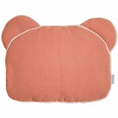 Chambre et rangement-Literie-Oreiller-Oreiller bébé plat ourson en gaze de coton - SEVIRA KIDS - Jeanne Terracotta - Nomade - 27x35 cm - Mixte