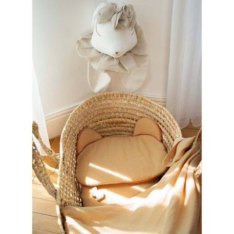 Oreiller bébé plat ourson en gaze de coton, Jeanne Beige TU BEIGE 2 - vertbaudet enfant 