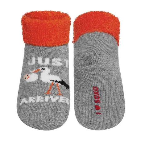 Soxo ot de 2 paires de chaussettes avec message de naissance multicolore BLANC 2 - vertbaudet enfant 