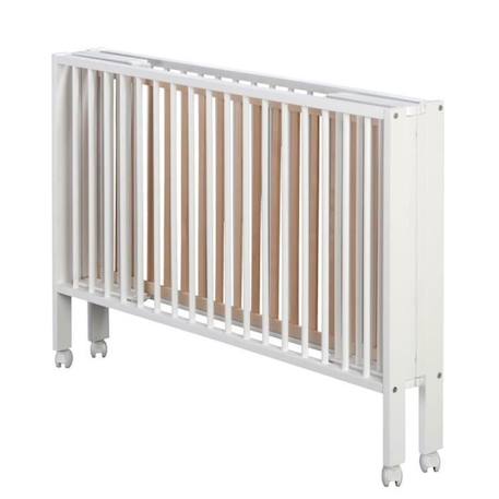 Lit bébé à barreaux pliable - Marque - Modèle - Hêtre massif - Blanc - Matelas inclus BLANC 3 - vertbaudet enfant 