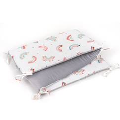 Linge de maison et décoration-Linge de lit bébé-Tour de lit universel et réversible - RAINBOW Gris - Pour lit bébé de 60x120 ou 70x140 cm