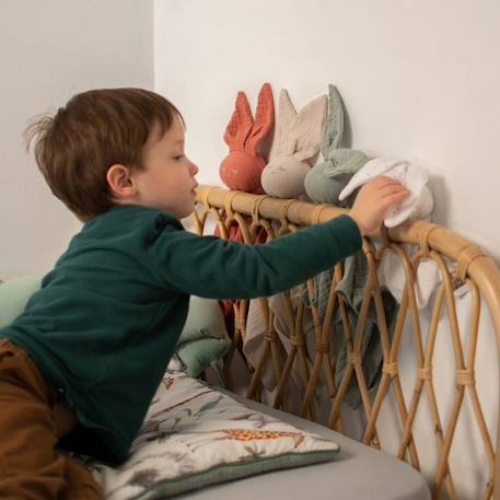 Sevira Kids - Doudou plat Lapin personnalisable Safari - Blanc - 50 x 50 cm BLANC 4 - vertbaudet enfant 