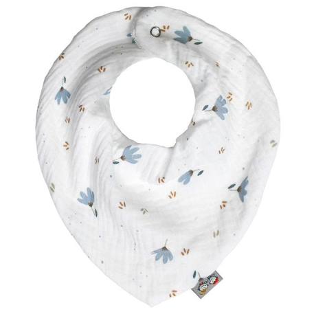 Sevira Kids - Bavoir bandana en coton Bleuet - Multicolore - Dès la naissance BLANC 1 - vertbaudet enfant 