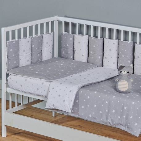 Parure de lit bébé réversible en coton, STELLA BLANC 2 - vertbaudet enfant 