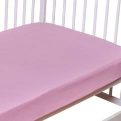 Linge de maison et décoration-Linge de lit bébé-Drap-housse en coton - Coton uni Rose - 70x140 cm