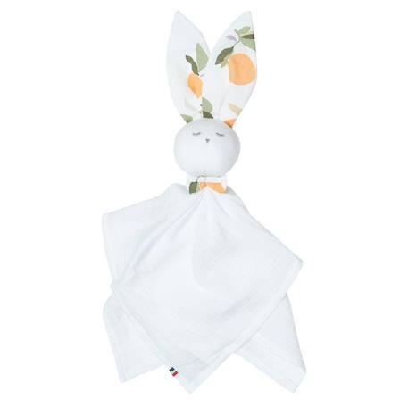 Doudou plat Lapin personnalisable Clem - Multicolore - Sevira Kids BLANC 1 - vertbaudet enfant 