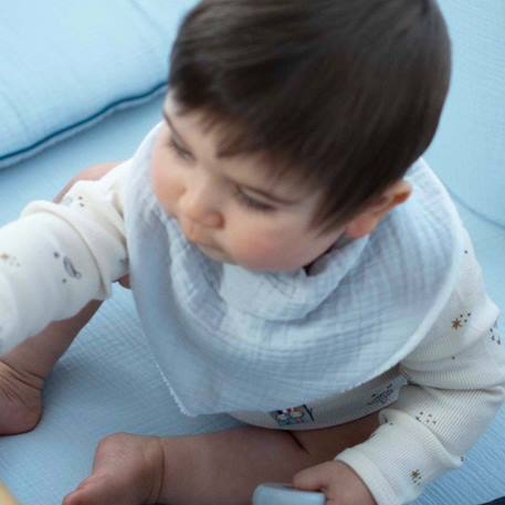 Bavoir bandana gaze de coton, Jeanne Beige Dès la naissance BEIGE 4 - vertbaudet enfant 