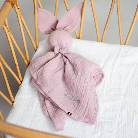 Doudou plat Lapin Jeanne - Rose - Sevira Kids - Bébé - 50x50 cm ROSE 2 - vertbaudet enfant 