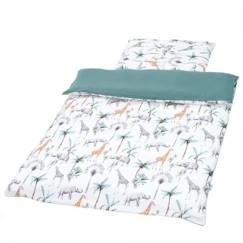 Parure de lit bébé en coton - SEVIRA KIDS - Safari - 120 x 150 cm - Blanc  - vertbaudet enfant