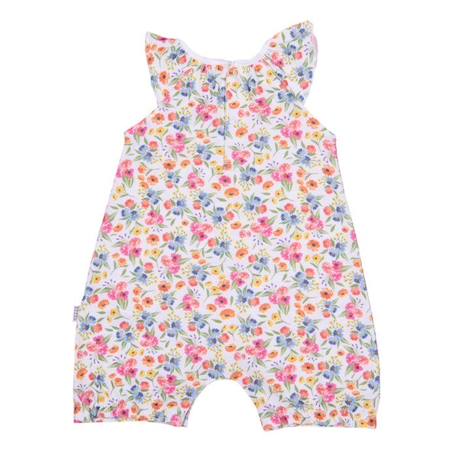 Combishort bébé fille en coton bio, Fleurs BLANC 2 - vertbaudet enfant 