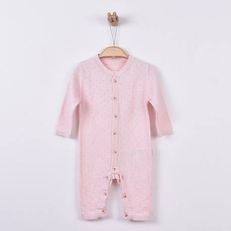 Combinaison bébé en tricot de coton bio BEIGE+BLEU+BLEU+BLEU+ROSE 15 - vertbaudet enfant 