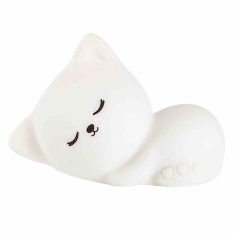 Veilleuse lumineuse tactile en silicone, Chaton BLANC 1 - vertbaudet enfant 