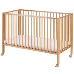 -Lit bébé à barreaux pliable en hêtre massif naturel - Marque - Modèle - Dimensions 60x120 cm - Matelas inclus