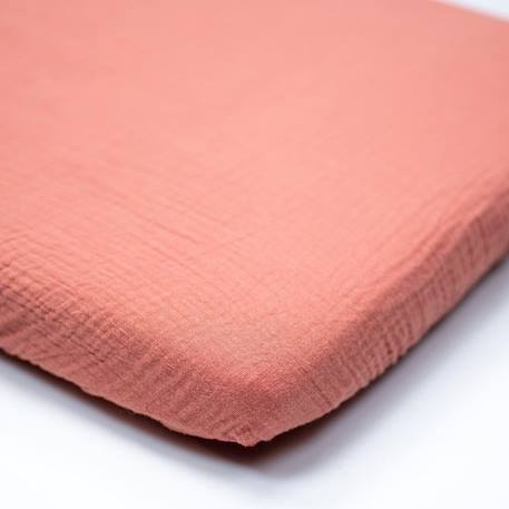 Drap housse berceau en gaze de coton Jeanne - Terracotta - 40 x 80 cm - SEVIRA KIDS ORANGE 2 - vertbaudet enfant 