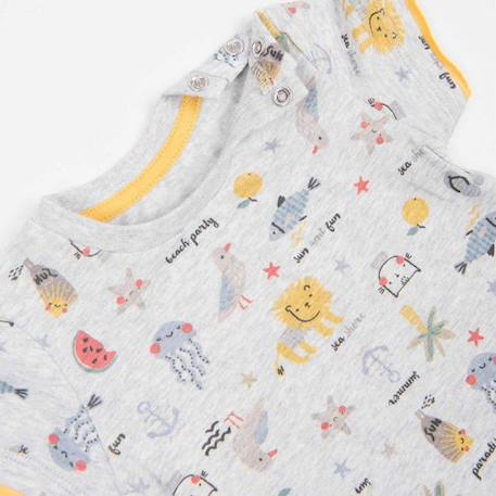 Combishort bébé en coton bio, Summer Multicolore BLANC 2 - vertbaudet enfant 