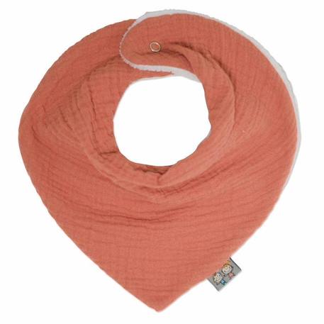 Bavoir bandana gaze de coton, Jeanne Terracotta Dès la naissance ORANGE 1 - vertbaudet enfant 