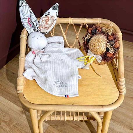 Doudou plat Lapin personnalisable Néo Vintage - SEVIRA KIDS - Blanc - 50 cm x 50 cm - Dès la naissance BLANC 4 - vertbaudet enfant 