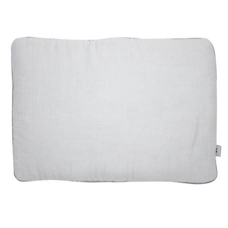 Oreiller plat en gaze de coton - SEVIRA KIDS - Jeanne - Gris clair - 60 x 40 cm - Prêt à dormir GRIS 1 - vertbaudet enfant 