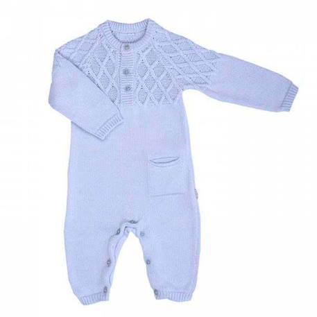 Bébé-Salopette, combinaison-Sevira Kids - Combinaison bébé en tricot de coton bio LOAN - Bleu