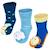 Chaussettes d'éveil pour bébé - Sevira Kids - Céleste - Bleu - Lot de 3 paires avec hochets peluches cousus main BLEU 1 - vertbaudet enfant 