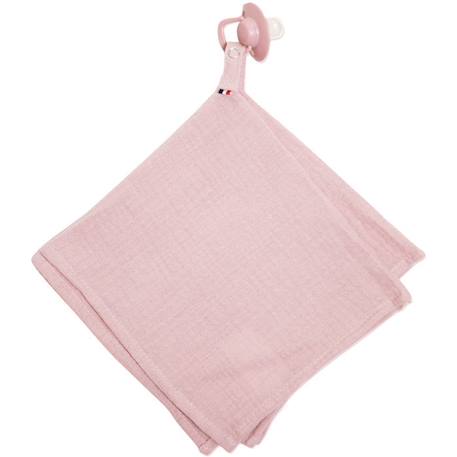 Doudou lange - SEVIRA KIDS - Jeanne Rose - Attache tétine - Gaze de coton ROSE 1 - vertbaudet enfant 