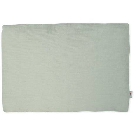 Taie d'oreiller en gaze de coton, Jeanne Vert de gris 60 x 40 cm Vert De Gris VERT 1 - vertbaudet enfant 