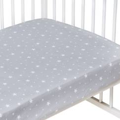 -Drap-housse en coton - SEVIRA KIDS - Stella Gris - 60x120 cm - Uni - Naturelle - Chambre