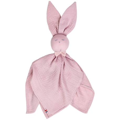 Doudou plat Lapin personnalisable Jeanne - Rose - Sevira Kids - Bébé - 50x50 cm ROSE 1 - vertbaudet enfant 