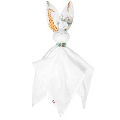 -Sevira Kids - Doudou plat Lapin personnalisable Safari - Blanc - 50 x 50 cm