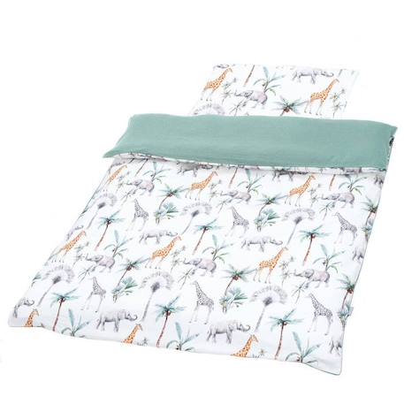 Parure de lit bébé en coton, Safari BLANC 1 - vertbaudet enfant 