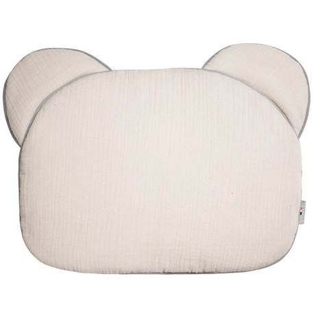 Oreiller bébé plat ourson en gaze de coton, Jeanne Beige TU BEIGE 1 - vertbaudet enfant 