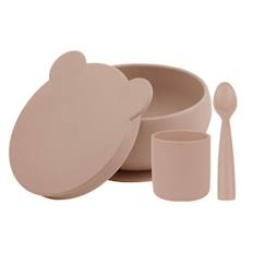 Puériculture-Repas-Vaisselle, coffret repas-Set repas pour bébé - Nude - Bol Cuillère Gobelet - Silicone alimentaire - 15 cm x 2 cm - Mixte - 6 mois+