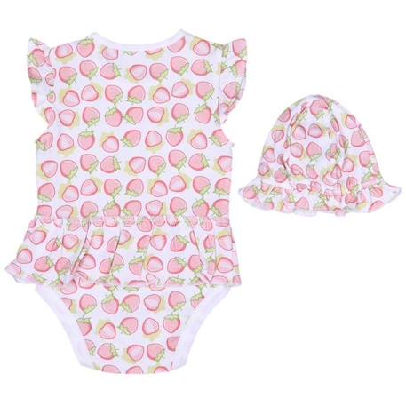 Body robe et chapeau en coton bio, Fraise ROSE 2 - vertbaudet enfant 