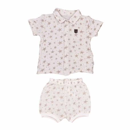 Ensemble t-shirt et short bébé en coton biologique, SACHA Multicolore  - vertbaudet enfant