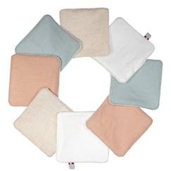 Lingettes bébé lavables en lin 8 pièces - Écru - 10 x 10 cm - Sevira Kids  - vertbaudet enfant