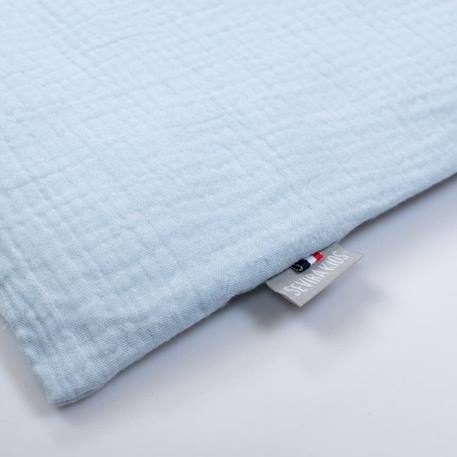 Taie d'oreiller unie en double gaze de coton BLEU 2 - vertbaudet enfant 