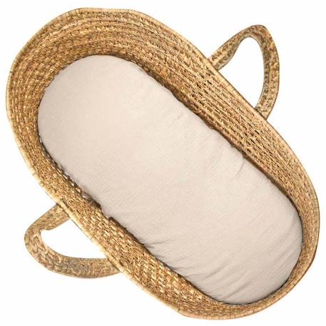 Drap housse couffin ovale en gaze de coton, Jeanne Beige Dès la naissance BEIGE 1 - vertbaudet enfant 