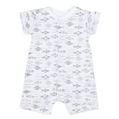 -Combishort bébé en coton bio, Ocean Gris